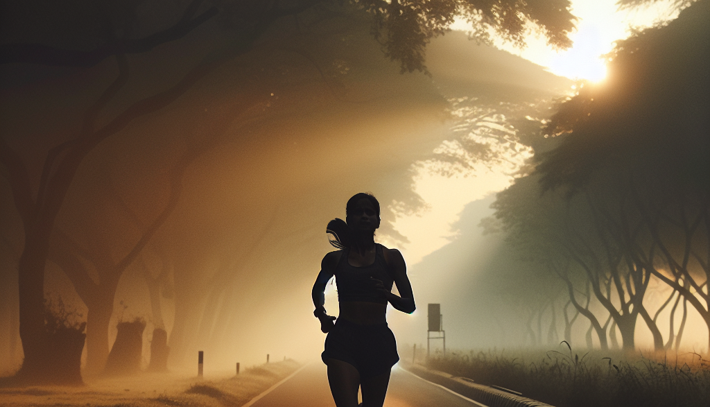 Cours solo lors des entraînements matinaux