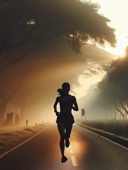 Cours solo lors des entraînements matinaux